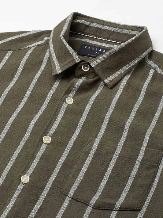 Seaweed Green Chalk Striped Shirt