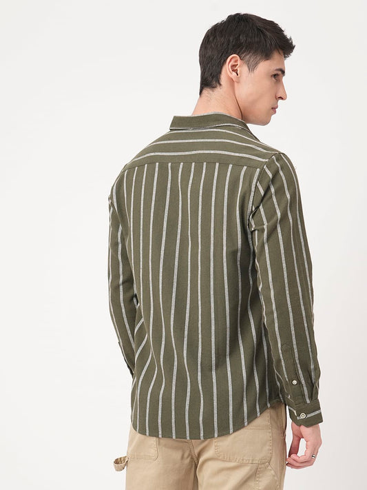 Seaweed Green Chalk Striped Shirt