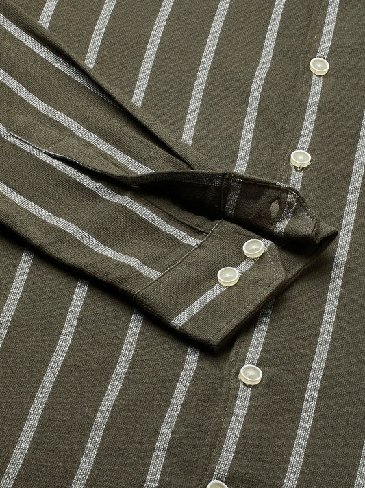 Seaweed Green Chalk Striped Shirt