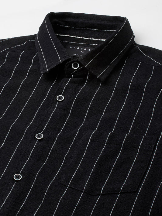 Stripe Elegance Black Shirt