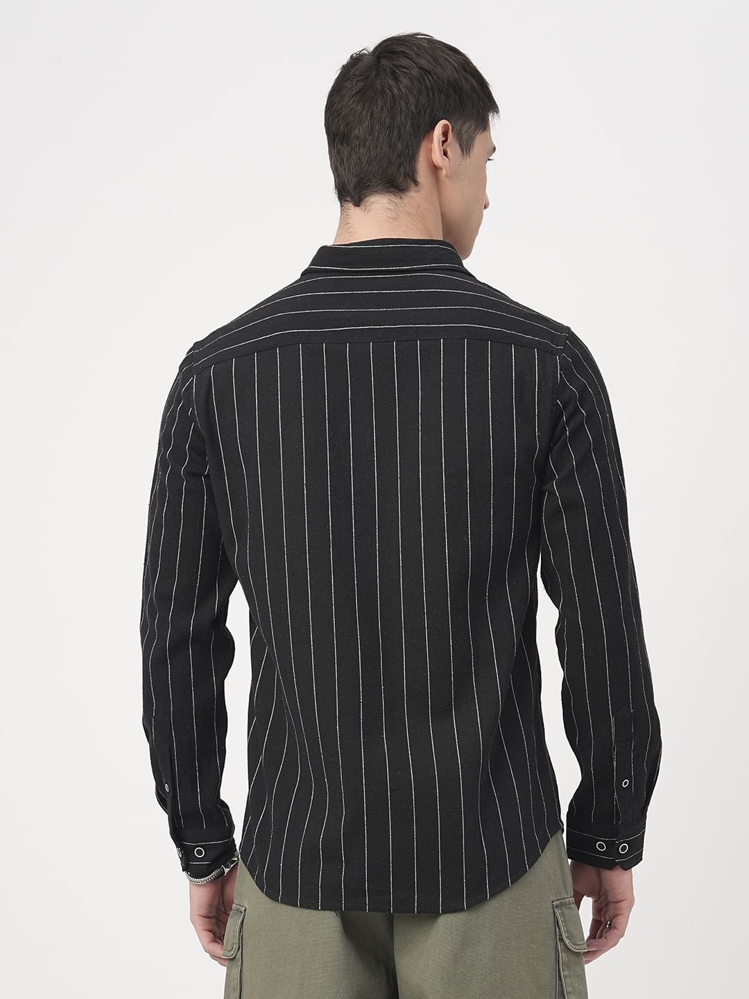 Stripe Elegance Black Shirt