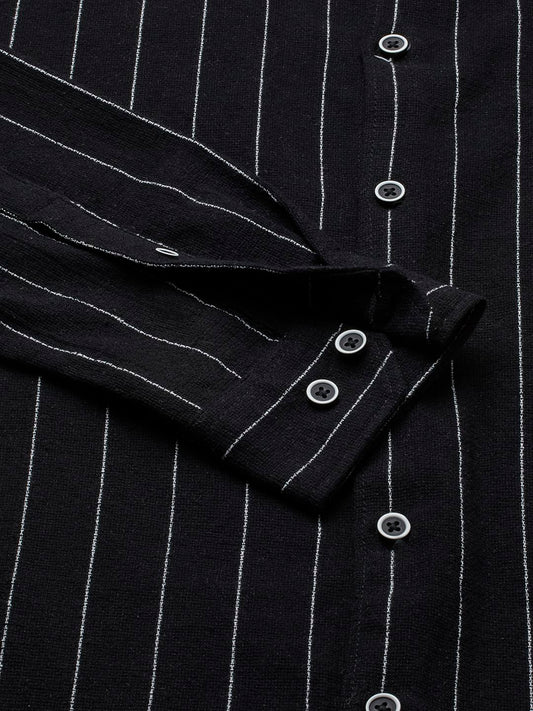 Stripe Elegance Black Shirt