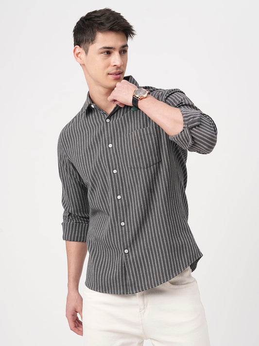 Pebble Grey Pinstripe Shirt