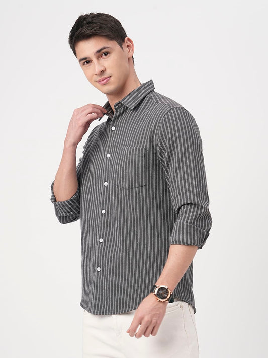 Pebble Grey Pinstripe Shirt