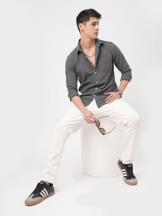Pebble Grey Pinstripe Shirt