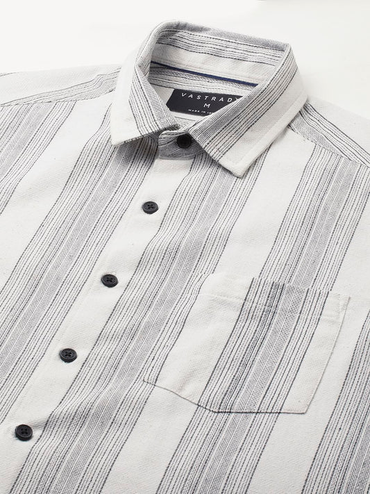 Stripe Elegance White Shirt