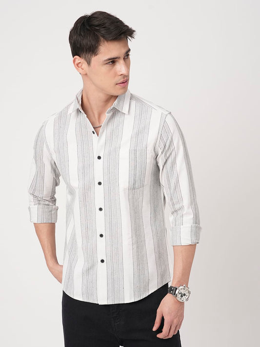 Stripe Elegance White Shirt