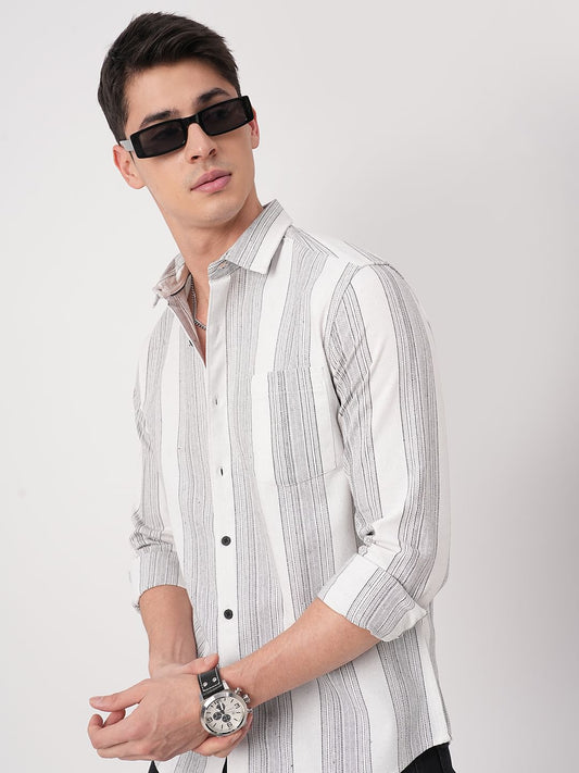 Stripe Elegance White Shirt