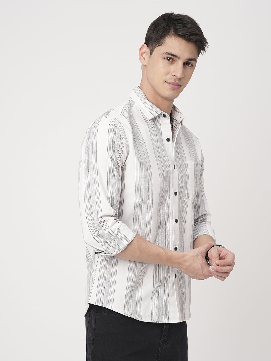 Stripe Elegance White Shirt