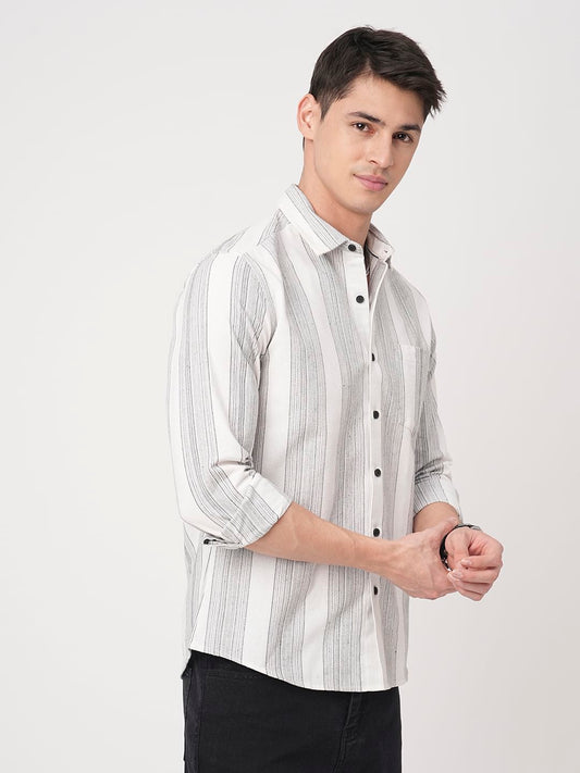 Stripe Elegance White Shirt
