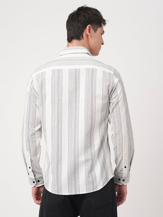 Stripe Elegance White Shirt