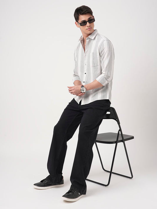 Stripe Elegance White Shirt