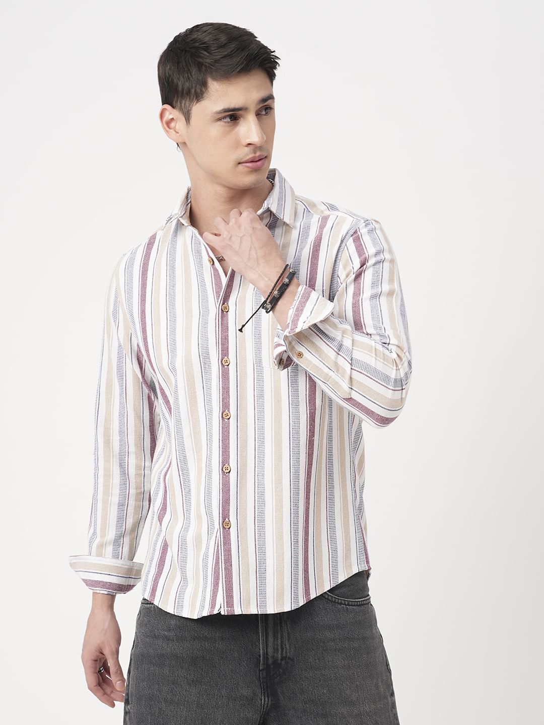 Multicolour Broad Striped Shirt