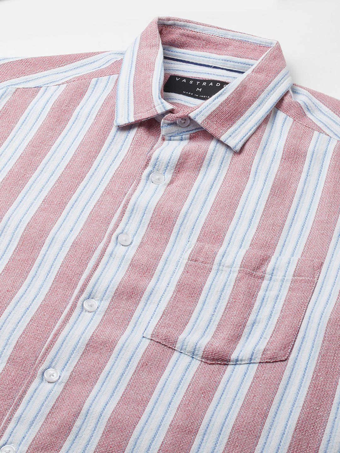 Pink & Blue Broad Striped Shirt