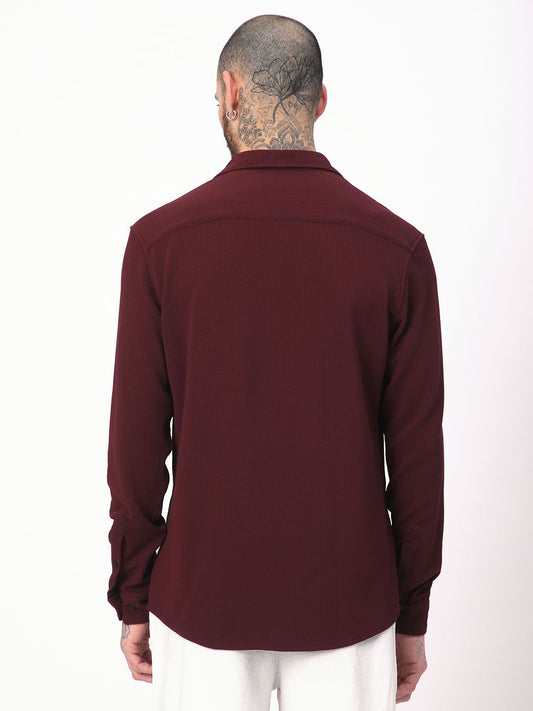 Maroon Textured Shirt
