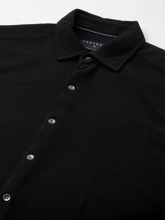 Obsidian Black Textured Shirt