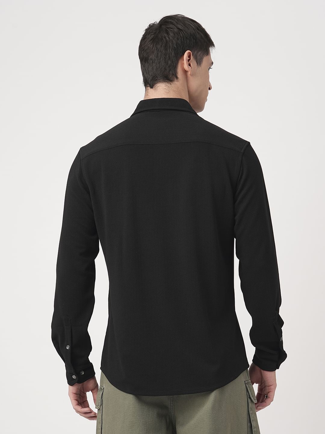 Obsidian Black Textured Shirt
