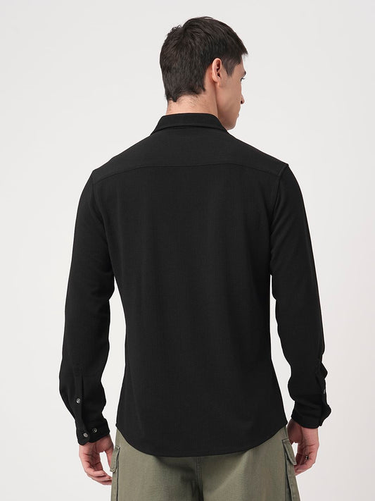 Obsidian Black Textured Shirt