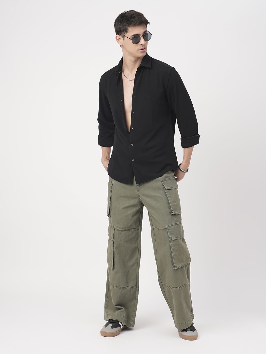 Obsidian Black Textured Shirt