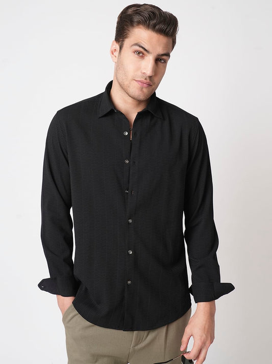 Midnight Black Textured Shirt
