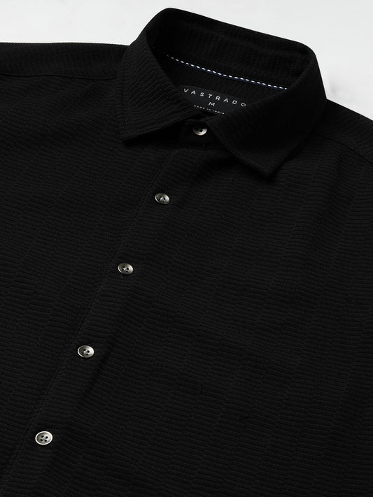 Midnight Black Textured Shirt