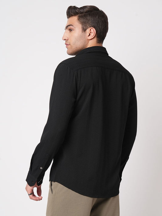 Midnight Black Textured Shirt