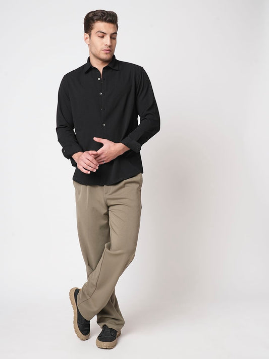 Midnight Black Textured Shirt