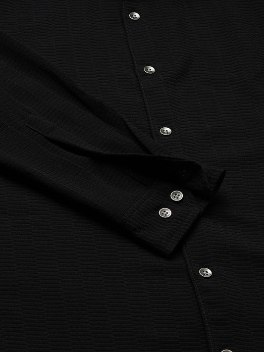 Midnight Black Textured Shirt