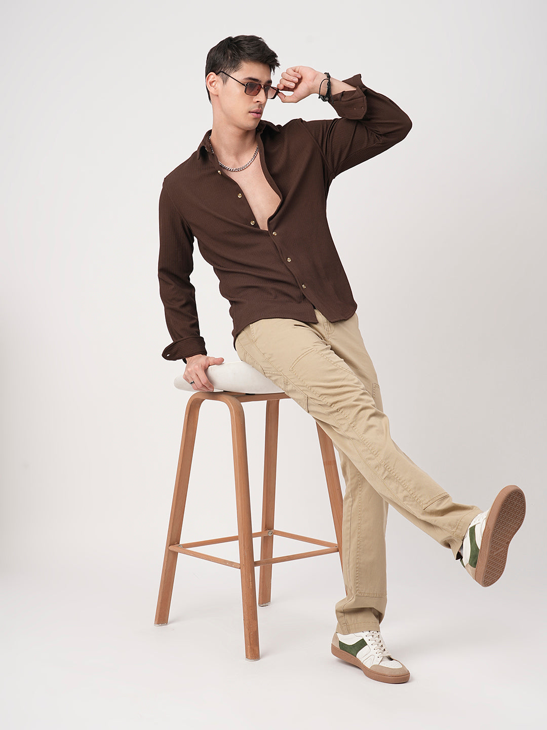 Chocolate Brown Textured Shirt