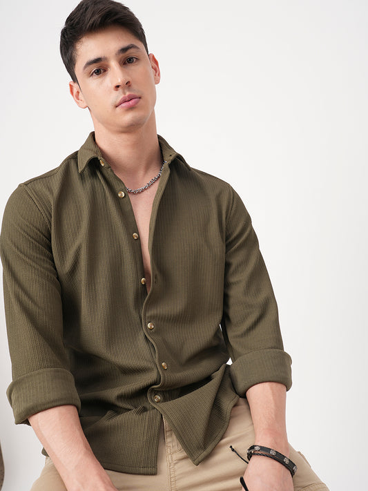 Olive Textured Shirt