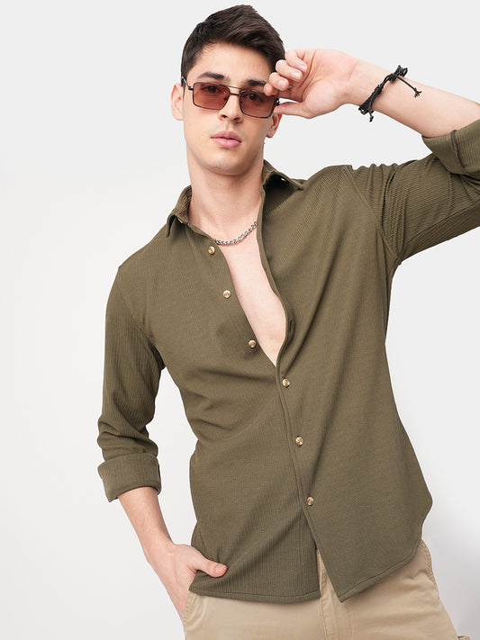 Olive Textured Shirt
