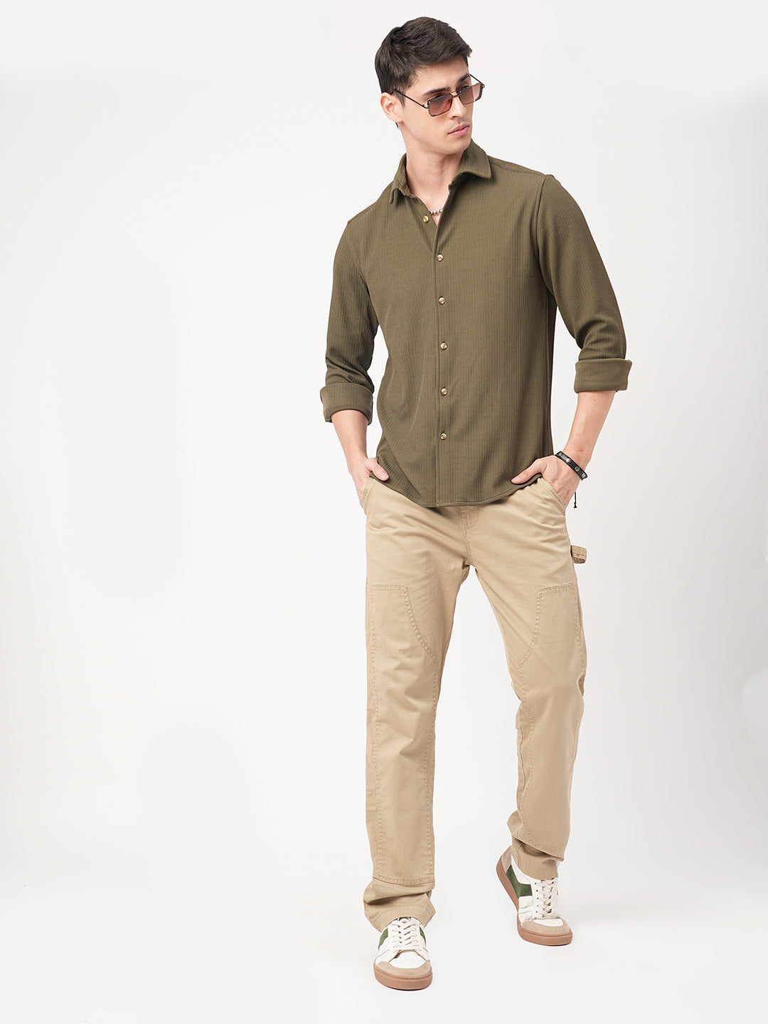 Olive Textured Shirt