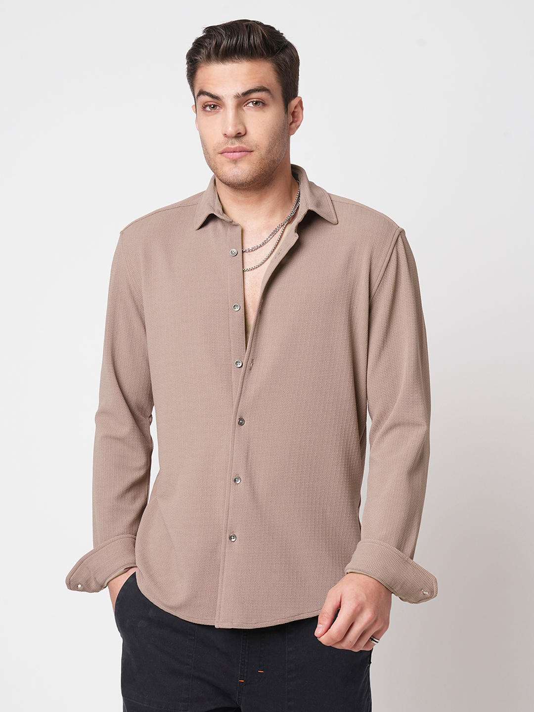 Mocha Textured Shirt