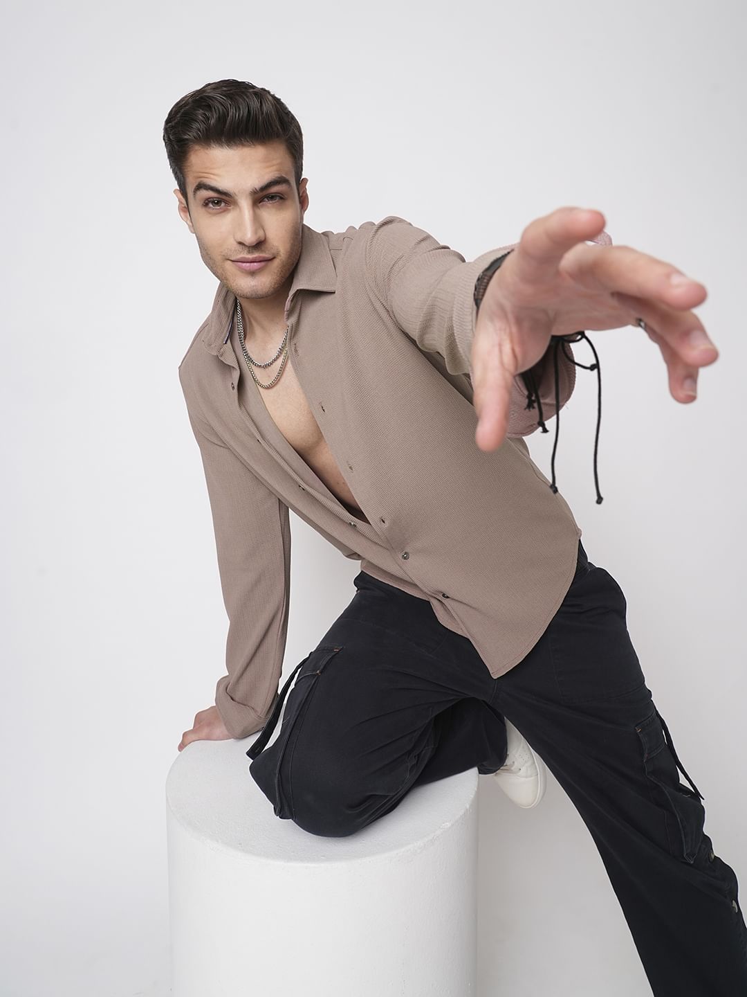 Mocha Textured Shirt