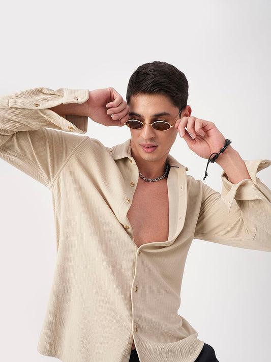Bisque Beige Textured Shirt