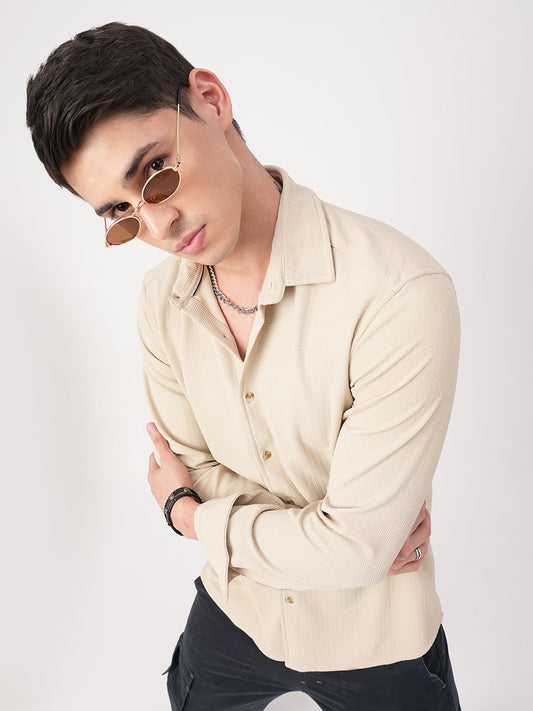 Bisque Beige Textured Shirt