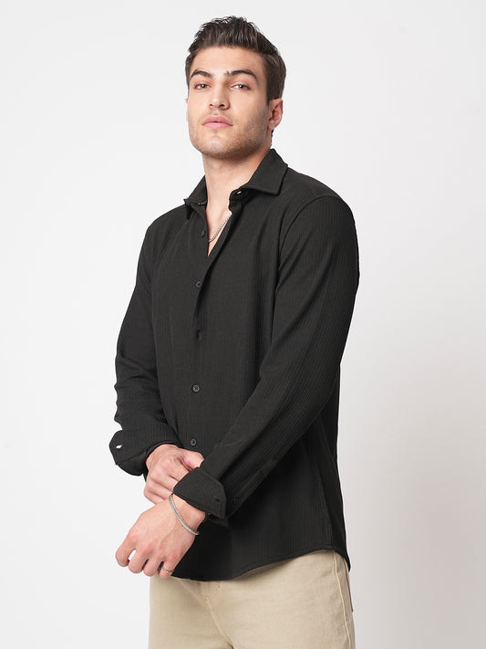 Jade Black Textured Shirt