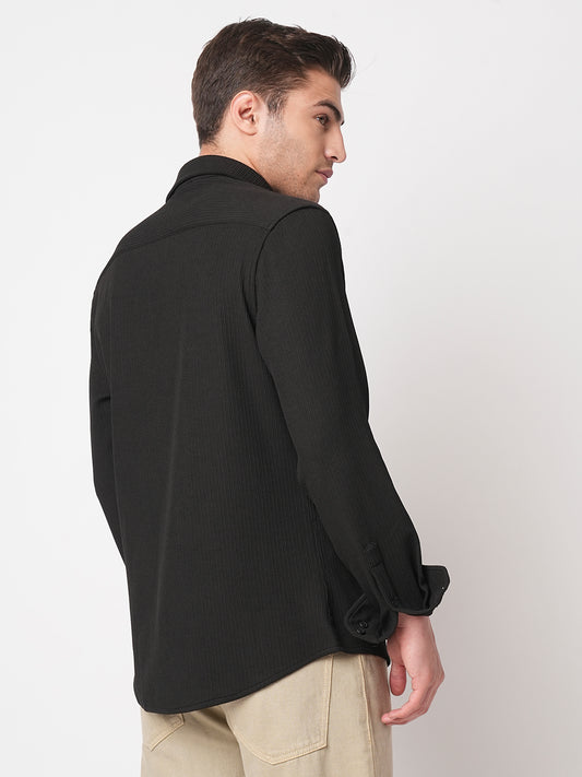 Jade Black Textured Shirt