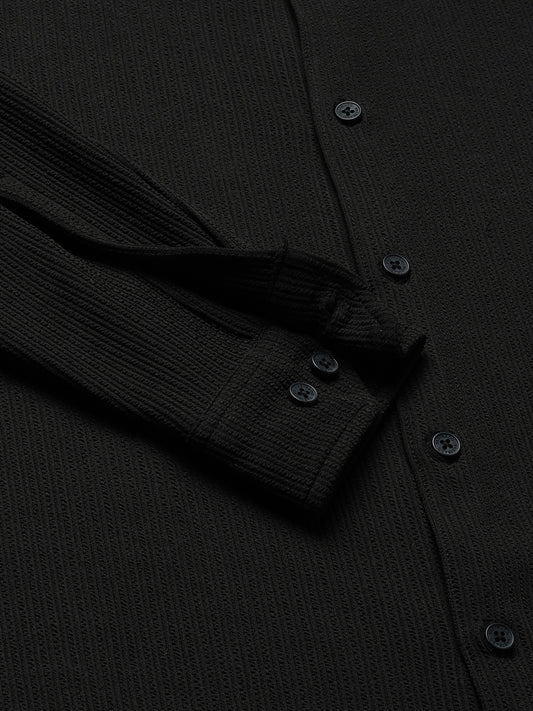 Jade Black Textured Shirt