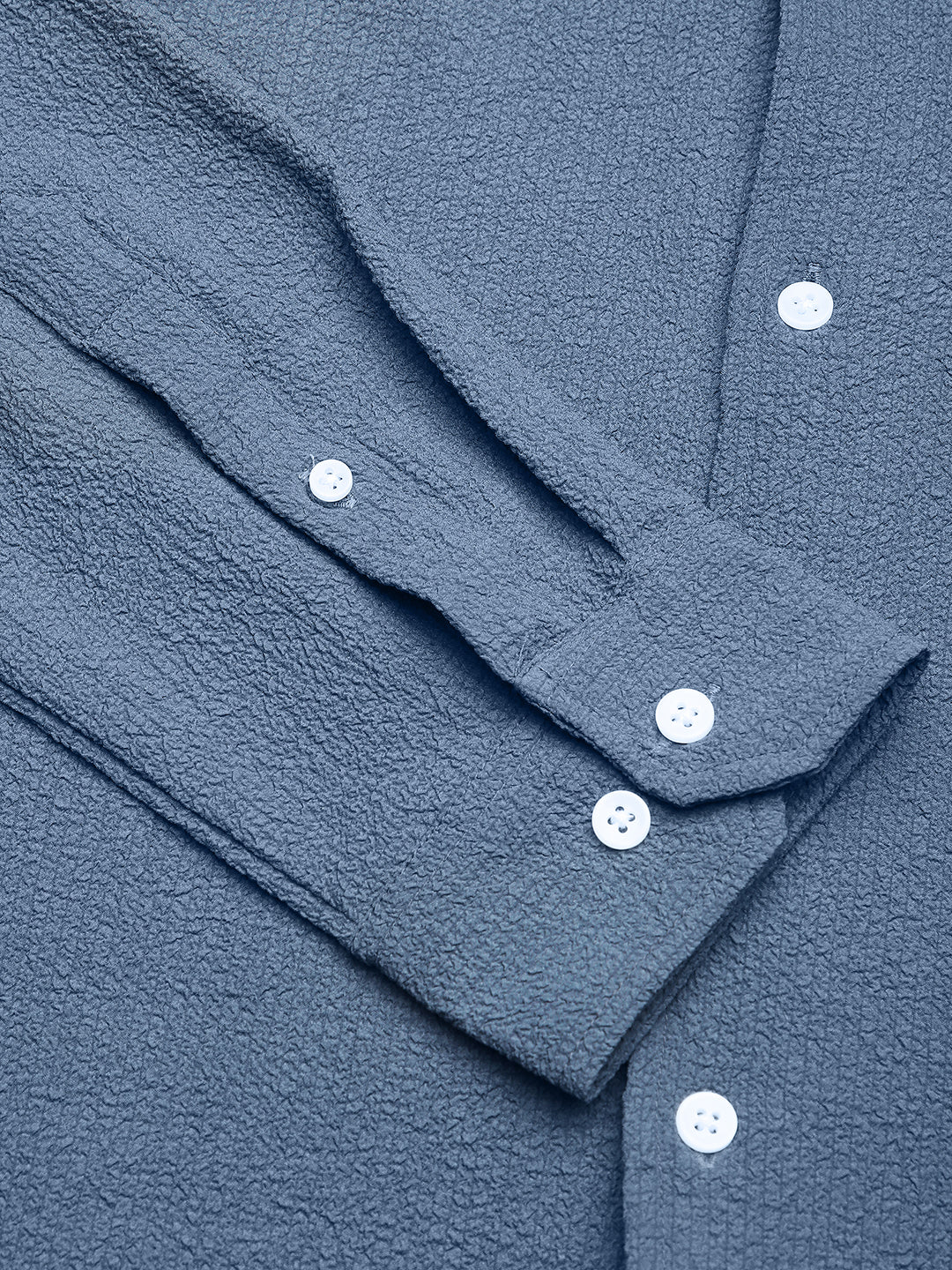 Elegant Prussian Blue Creased Shirt