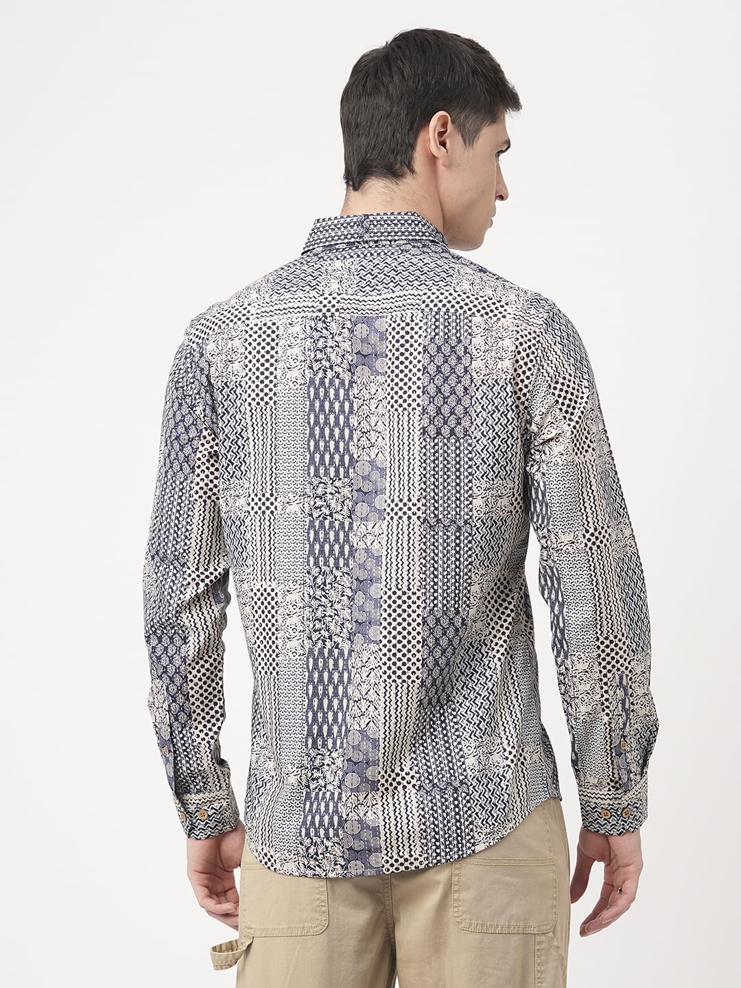 Navy Blue Kalamkari Printed Shirt