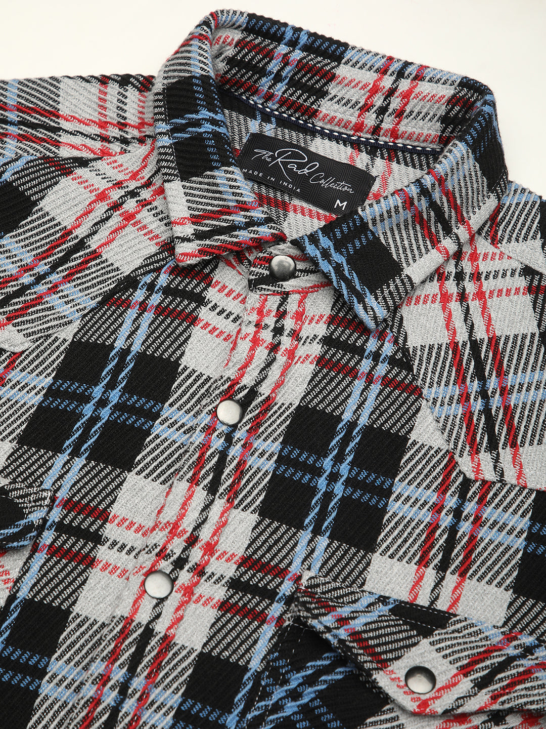 Vibrant Multicolor Heavy Twill Jacquard Double Pocket Shirt