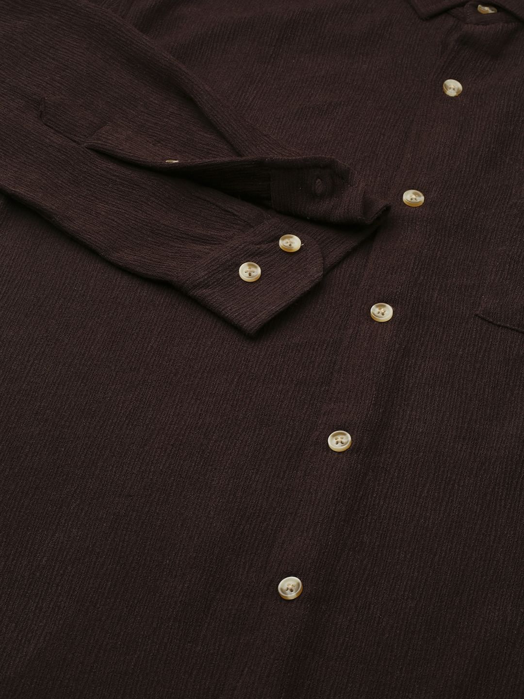 Suave Umber Brown Crepe Shirt