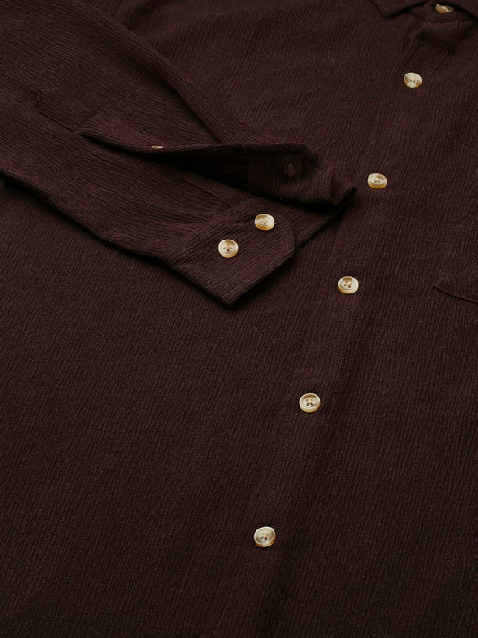Suave Umber Brown Crepe Shirt