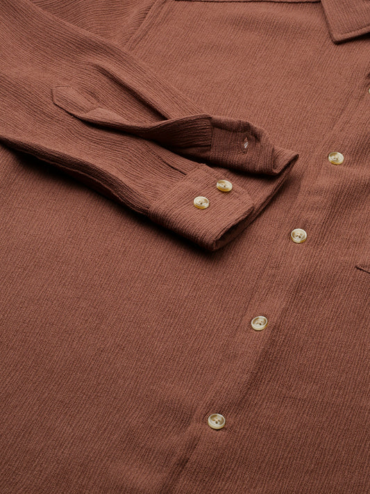 Sauve Cinnamon Brown Crepe Shirt