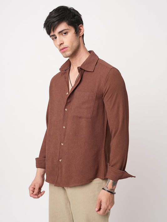 Sauve Cinnamon Brown Crepe Shirt