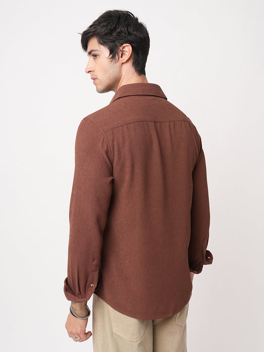 Sauve Cinnamon Brown Crepe Shirt
