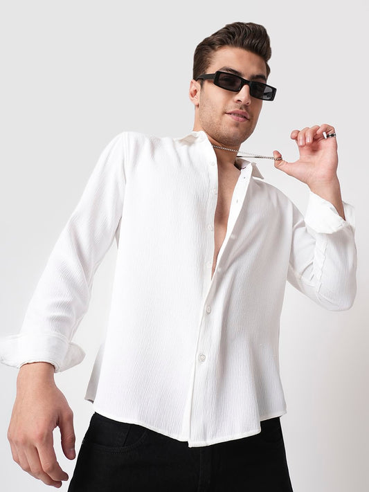Debonair White Crepe Shirt