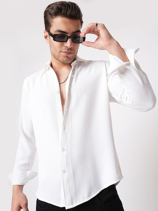 Debonair White Crepe Shirt