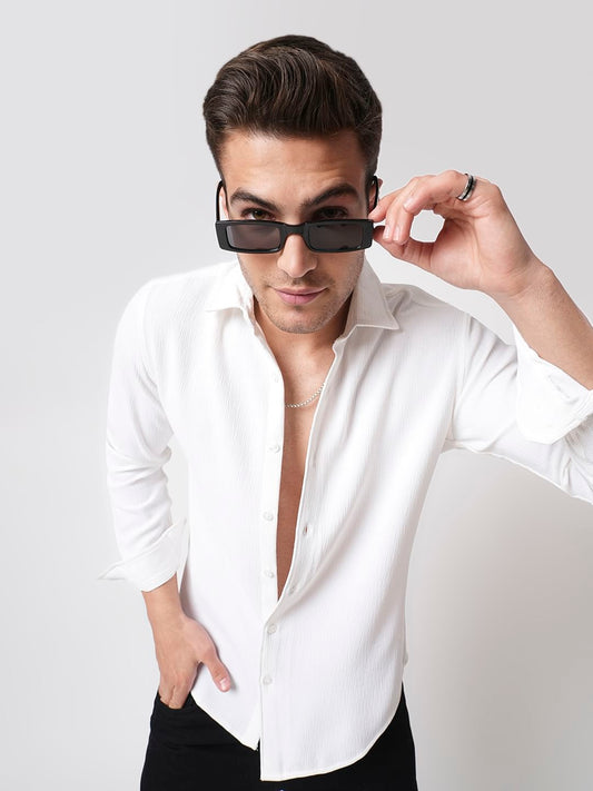 Debonair White Crepe Shirt